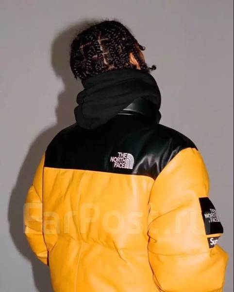 Supreme north shop face leather nuptse