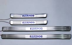 Накладка на порог. Toyota Land Cruiser Prado, GRJ120, GRJ120W, KDJ120, KDJ120W, KZJ120, LJ120, RZJ120, RZJ120W, TRJ120, TRJ120W, VZJ120, VZJ120W. Под...