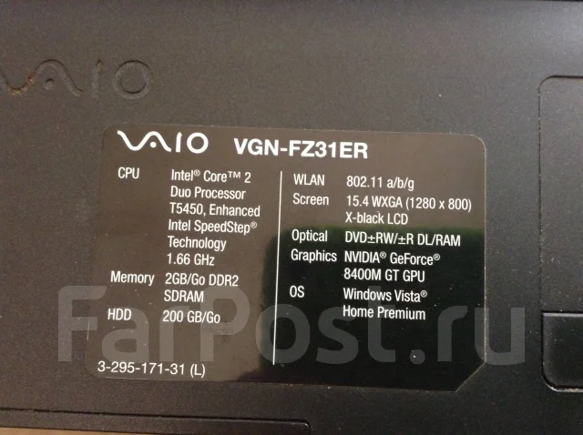 Sony VAIO VGN. 15.6", WiFi: 1, Bluetooth: 1, ����������� �� 7��. ����