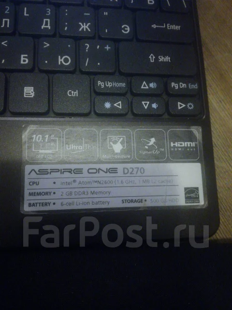Acer Aspire One D270-268kk. 10.1", 1,6����, ��� 2048 ��, ���� 500���, WiFi: 1 ����
