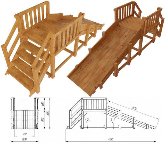 Горка детская для улицы своими руками из дерева чертежи