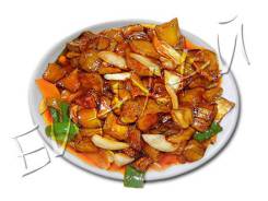 Баклажаны кусочками в кисло-сладком соусе