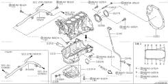 Направляющая масляного щупа. Nissan Cube, BNZ11, BZ11 Nissan March, AK12, BK12, BNK12, K12 Nissan AD, VAY12 Nissan Cube Cubic, BGZ11 Двигатели: CR14DE...