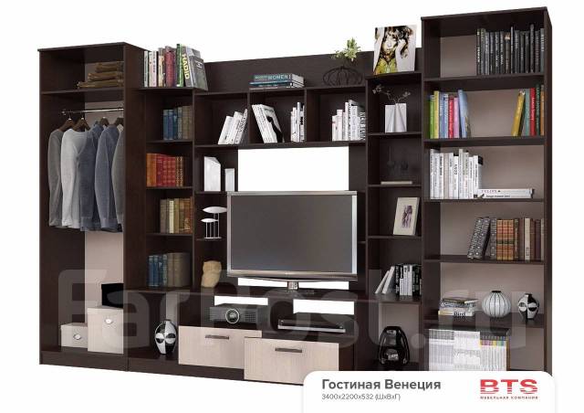 Стенка гостиная Венеция, венге/лоредо, 3400*2200. Склад-Магазин ...