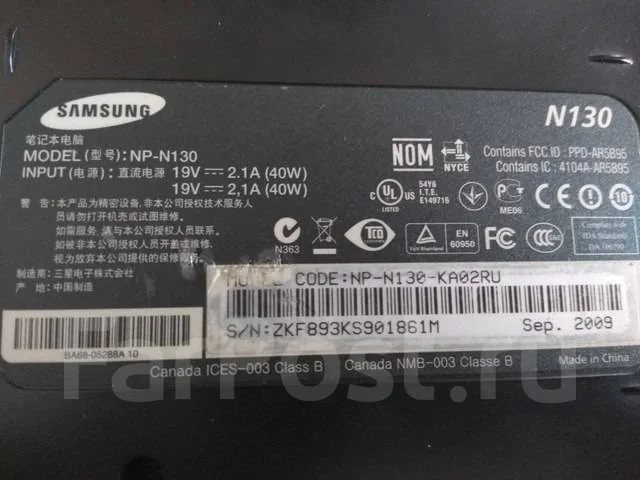 Samsung N130. 11", WiFi: 1, Bluetooth: 1 ����