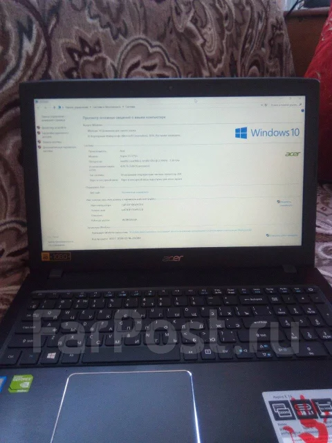 Acer Aspire E5. 15.6", 2,3����, ��� 4 ��, ���� 1 000���, WiFi: 1, Bluetooth: 1, ����������� �� 3��. ����