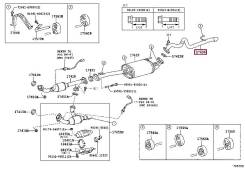 Глушитель. Toyota Land Cruiser Prado, GDJ150, GDJ150L, GDJ150W, GDJ151, GDJ151W, GRJ150, GRJ150L, GRJ150W, GRJ151, GRJ151W, KDJ150, KDJ150L, LJ150, TR...