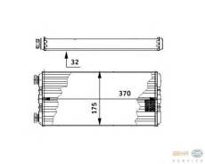 Радиатор отопителя MB Actros, Axor 370x175x32 BEHR-HELLA 8FH351312571