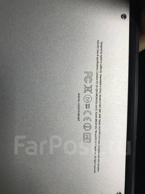 Apple MacBook Air 13 2011 Mid. 13.3", 1,7����, ��� 4 ��, ���� 120���, WiFi: 1, ����������� �� 3��. ����