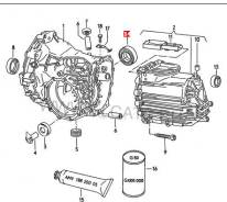 Сальник привода. Volkswagen Passat, 321, 322, 323, 324, 327, 328, 331, 332, 3B2, 3B3, 3B5, 3B6 Volkswagen Sharan, 7M6, 7M8, 7M9 Volkswagen Transporter...
