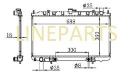 Радиатор охлаждения двигателя. Nissan Wingroad, VENY11, VEY11 Nissan AD, VENY11, VEY11 Nissan Sunny, JB15, SB15 Nissan Almera, N16, N16E Двигатели: YD...