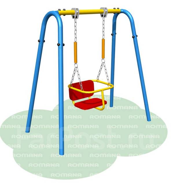 Качели детские одинарные (цепная подвеска). Детская площадка. 2020 ...