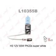 Лампа H3 12V 55W Pk22s SUPER WHITE LYNXauto L10355B