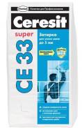 Затирка для узких швов до 5мм. Ceresit CE 33 Super (белая) с противогрибковой защитой. 2 кг