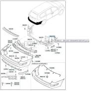 Крепление бампера. Kia Sedona Kia Carnival Kia Grand Carnival Kia Sportage Hyundai Entourage Двигатель D4BB