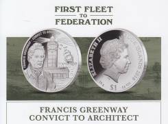 О-ва Кука 1 доллар 2016 Francis Greenway. Корабль. Парусник
