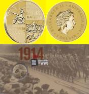 Австралия 1 доллар 2014 Anzac. Declaration of World War I. Война