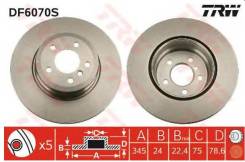 Диск тормозной задний! BMW X5 3.0sd/4.8i /X6 3.5i/3.5d 07 DF6070S_ TRW/Lucas DF6070S