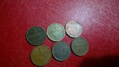 1/2 копейки 6 штук 1899 ,1909,1911,1912,1913,1914 гг.