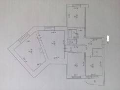 4-комнатная, улица Октябрьская 98/1. частное лицо, 95 кв. м. План квартиры