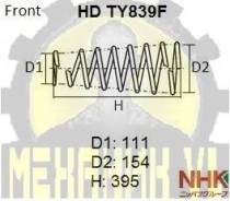 Пружина подвески усиленная NHK HEAVY DUTY (HD) HD TY839F HDTY839F