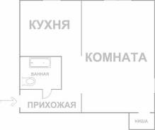 1-комнатная, квартал ДОС (Большой Аэродром) 9. Железнодорожный, частное лицо, 31 кв. м.
