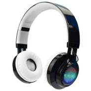Беспроводные bluetooth наушники MP3 плеером и цветомузыкой (белые)!