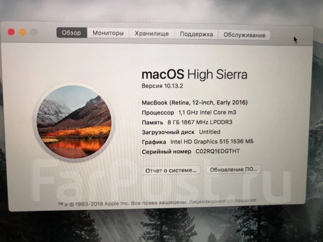 Apple MacBook 12. 12", 1,1����, ��� 8 ��, ���� 256���, WiFi: 1, Bluetooth: 1, ����������� �� 10��. ����