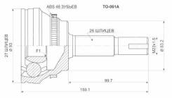 Шрус подвески. Toyota Harrier, ACU30, ACU30W, ACU35, ACU35W, MCU35, MCU35W Toyota Ipsum, ACM26, ACM26W Toyota RAV4, ACA20, ACA20W, ACA21, ACA21W, ACA2...