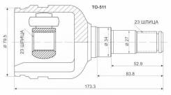 Шрус подвески. Toyota Auris, NRE150, NRE180, ZRE151, ZZE150 Toyota Avensis, ZZT250 Toyota Corolla, NRE150, NRE180, ZRE151, ZZE120, ZZE120L, ZZE121, ZZ...
