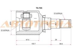 Шрус подвески. Toyota Platz Toyota ist Toyota Vitz Toyota Funcargo Двигатели: 2NZFE, 2SZFE
