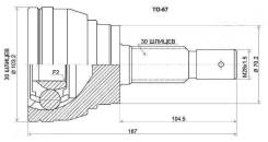 Шрус подвески. Toyota FJ Cruiser, GSJ15, GSJ15W Toyota Hilux Surf, GRN215, GRN215W, KDN215, KDN215W, RZN215, RZN215W, TRN215, TRN215W, VZN215, VZN215W...