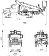 КамАЗ ПСС-131.18Э. ПСС-131.18Э на шасси ГАЗ-3309 (1 рядная кабина), 4 430 куб. см., 18 м. Под заказ