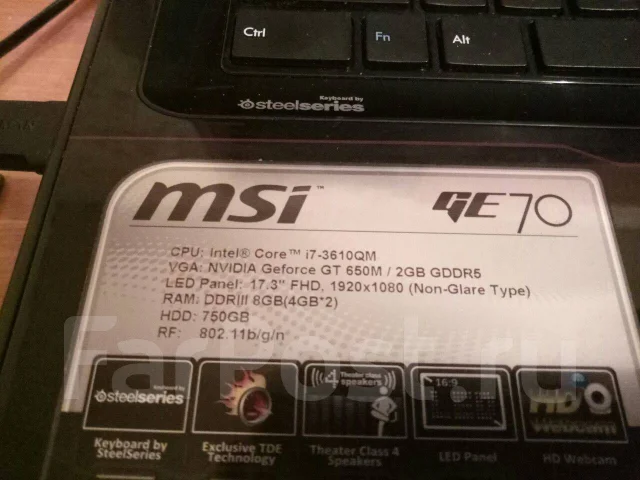 MSI GE70. WiFi: 1, Bluetooth: 1 ����