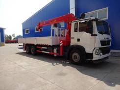Howo Sinotruk. Бортовой грузовик HOWO T5G с КМУ XCMG SQS200III, 6 870 куб. см., 6x4. Под заказ