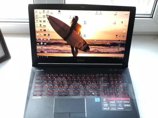 MSI GE62. 15.6", 2,6����, ��� 8 ��, ���� 1 000���, WiFi: 1, Bluetooth: 1, ����������� �� 3��. ����
