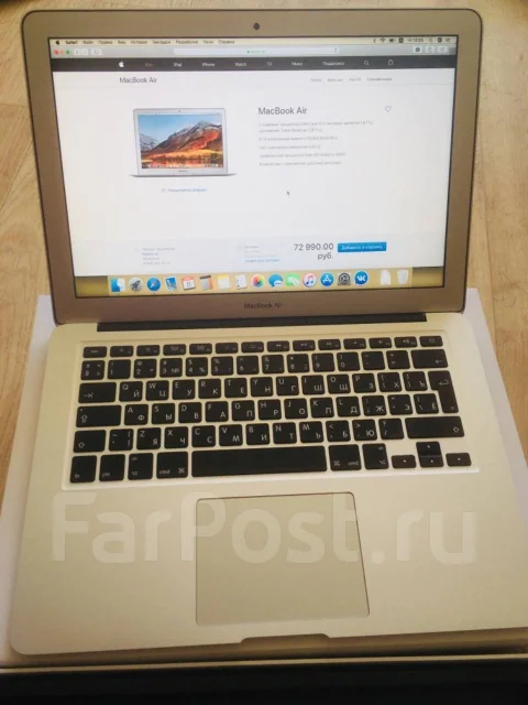 Apple MacBook Air 13 2017 Mid. 2,9����, ��� 8 ��, ���� 128���, WiFi: 1, Bluetooth: 1, ����������� �� 12��. ����