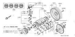 Кольца поршневые. Nissan Caravan, ARE24, ARGE24, ARME24, ARMGE24, KRE24, KRGE24, KRME24 Nissan Terrano, WD21 Nissan Homy, ARE24, ARGE24, ARME24, ARMGE...