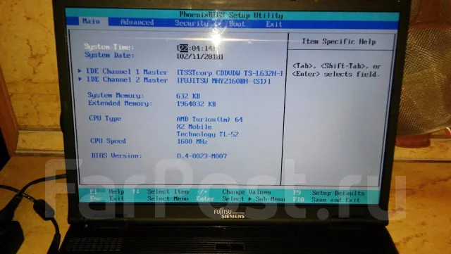 Fujitsu Amilo La 1703. 1,6����, ��� 2048 ��, ���� 160���, WiFi: 1, ����������� �� 1��. ����