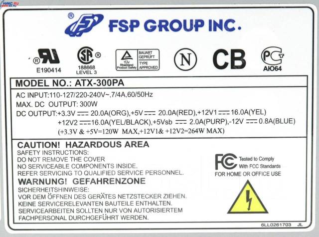 Fsp atx 300pa схема