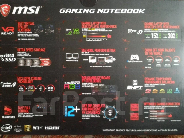 MSI GE62. 15.6", ��� 8 ��, ���� 10 000���, WiFi: 1, Bluetooth: 1, ����������� �� 3��. ����