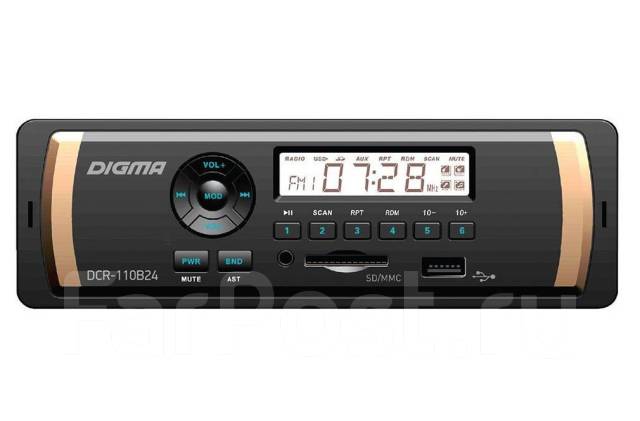 Автомагнитола 24вольт, Digma DCR-110B24, Новая, 1 DIN — 178x50 мм ...