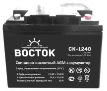 Аккумулятор АGM Восток СК-1240 40Ач для ИБП, Котлов Отопления и т. д в Новосибирске Восток. 40 А.ч., Обратная (левое), производство Россия