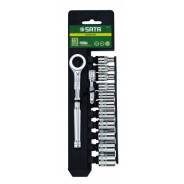 Набор головок торцевых с трещеткой Sata 1/4", S09521, 13 пр. 09521.