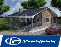 M-fresh Joy-зеркальный (Деревянный каркасный дом, дом до 150 м2). 100-200 кв. м., 1 этаж, 3 комнаты, каркас