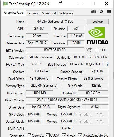 GeForce GTX 650 ����