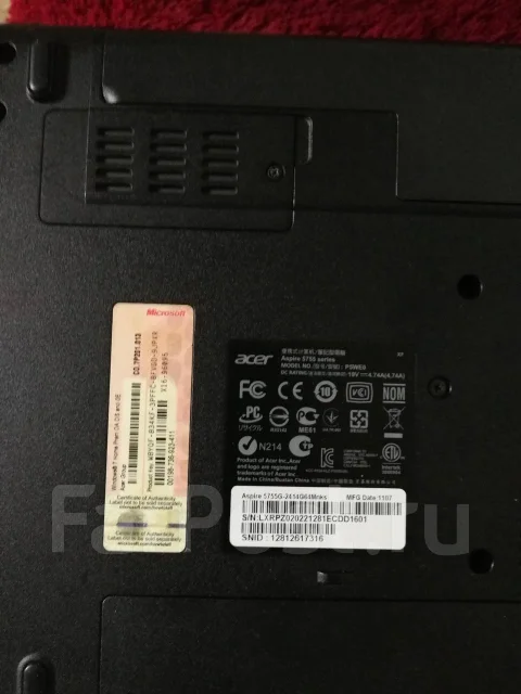 Acer Aspire 5755G-2414G64Mnks. 15.6", 2 300����, ��� 512 ��, ���� 640���, WiFi: 1, Bluetooth: 1, ����������� �� 4��. ����