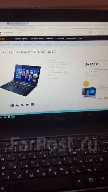 Acer Aspire V3-772G. 17.3", 2,6����, ��� 8 ��, ���� 1 000���, WiFi: 1, Bluetooth: 1, ����������� �� 5��. ����