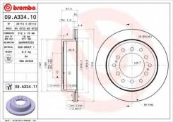 Диск тормозной. Toyota: Land Cruiser, FJ Cruiser, Hilux Surf, Sequoia, Land Cruiser Prado, 4Runner, Kluger V, Highlander Lexus GX470, UZJ120 Двигатели...