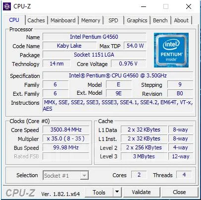 Intel Pentium G4560 ����